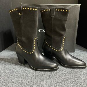 Coach Pheobe Leather Women’s Black Boots